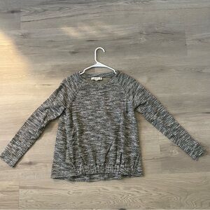LOFT Black and White Crew Neck Sweater Size S
